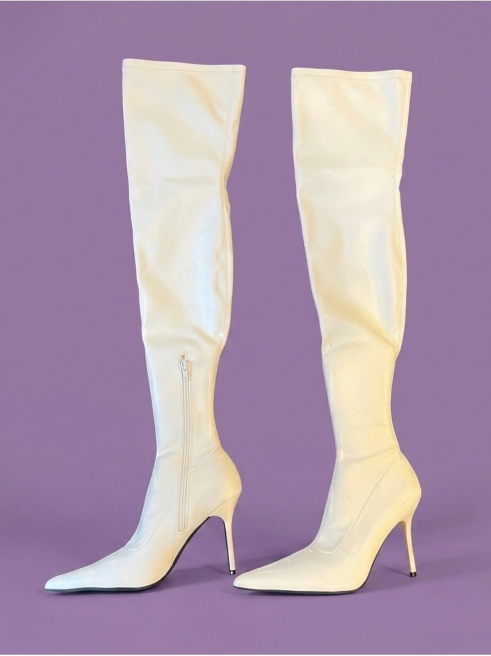 Trickz n Treatz X Dolls Kill - Thigh High Stretch Boots - White